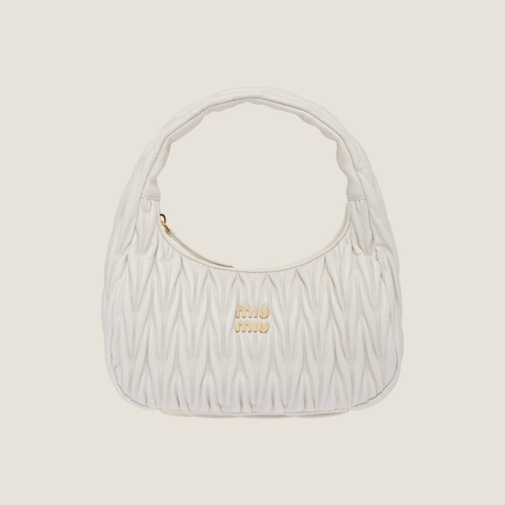 Miu Miu Wander matelassé nappa leather hobo bag